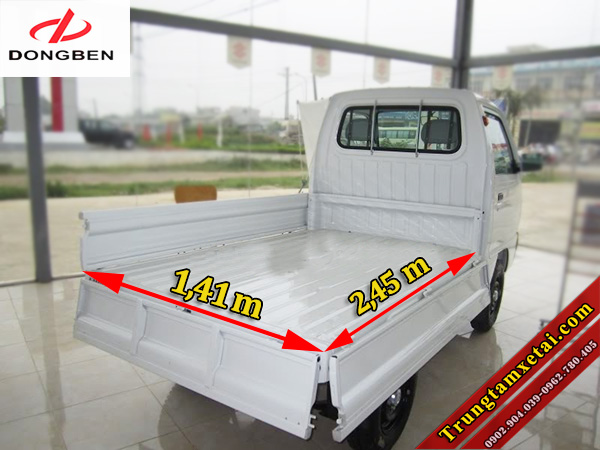 Kích thước lọt lòng thùng xe tải DongBen 870Kg-trungtamxetai.com